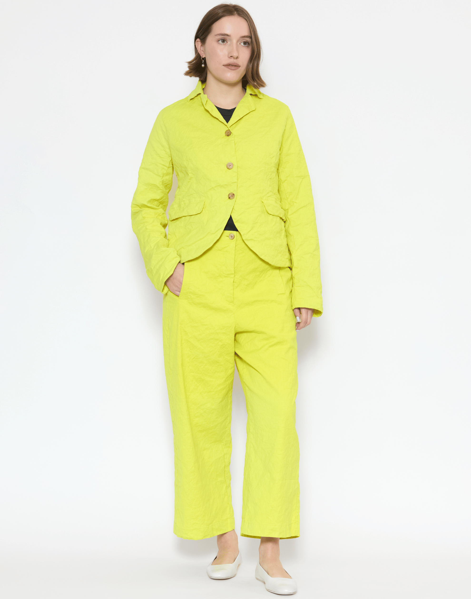 Lime Cotton Blend Jacqueline Jacket