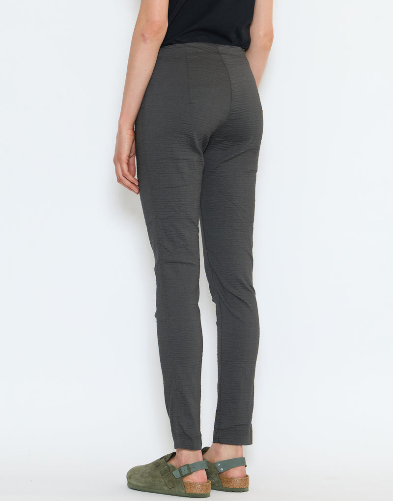Asteroid Grey Linen & Cotton Blend Stretch Pants