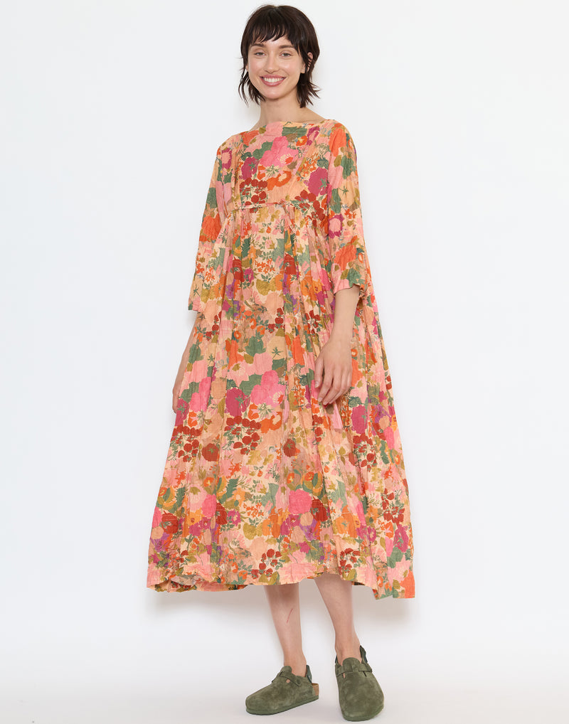 Orange & Pink Floral Cotton Newpride Lavato Dress