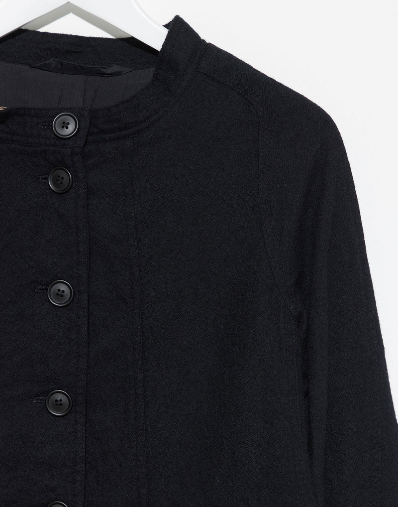 Black Wool Flannel Jacket