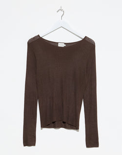 Dark Brown Viscose Knitted Top