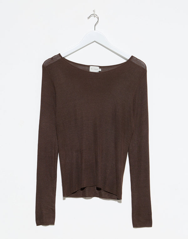 Dark Brown Viscose Knitted Top