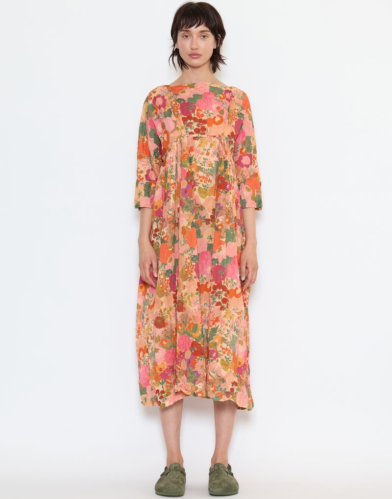 Orange & Pink Floral Cotton Newpride Lavato Dress