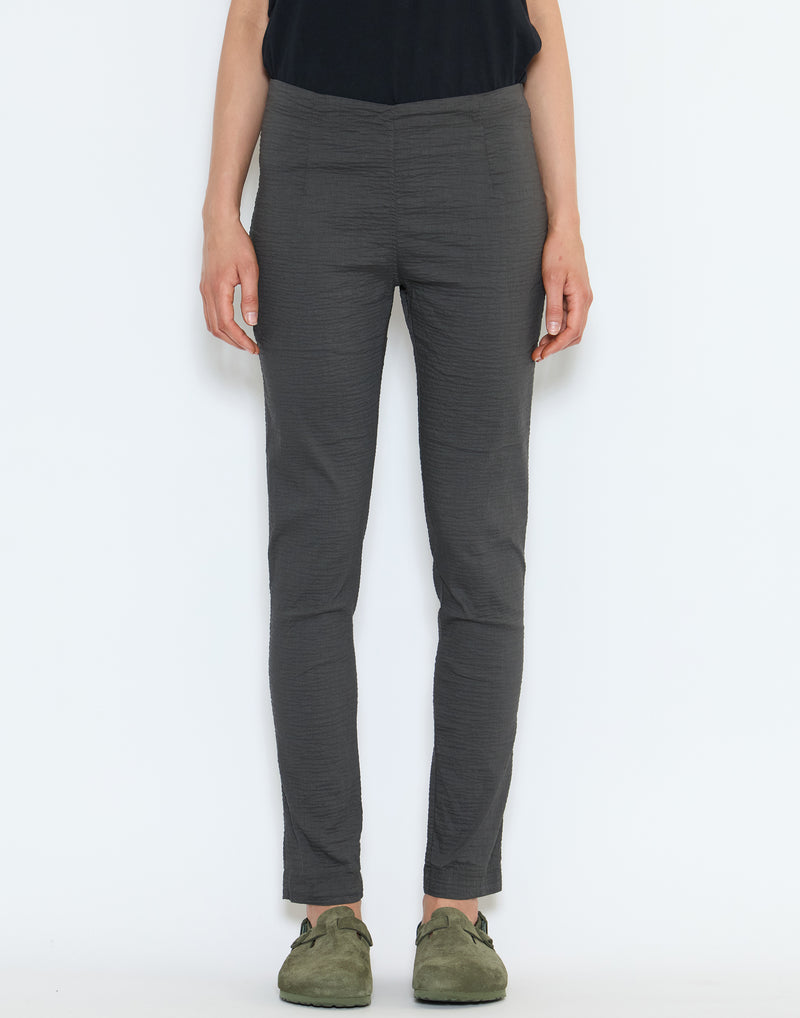 Asteroid Grey Linen & Cotton Blend Stretch Pants