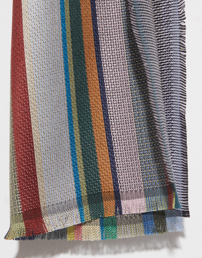 Multicolour Stripe Silk Montclair Scarf