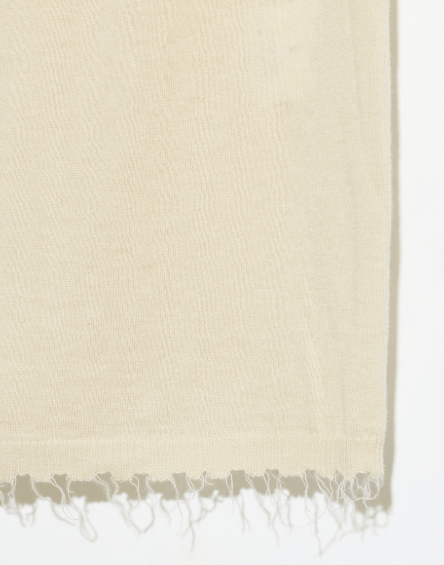 Bone Linen & Wool Knitted Top