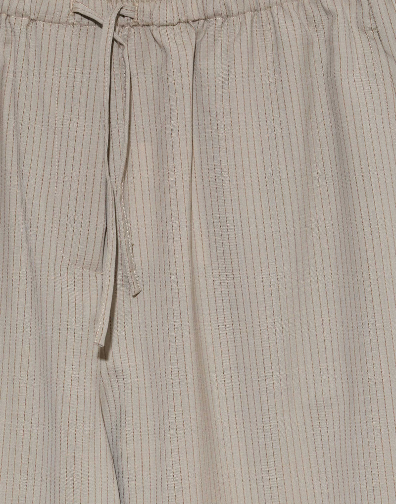 Dove Stripe Wool Low Pocket Pants