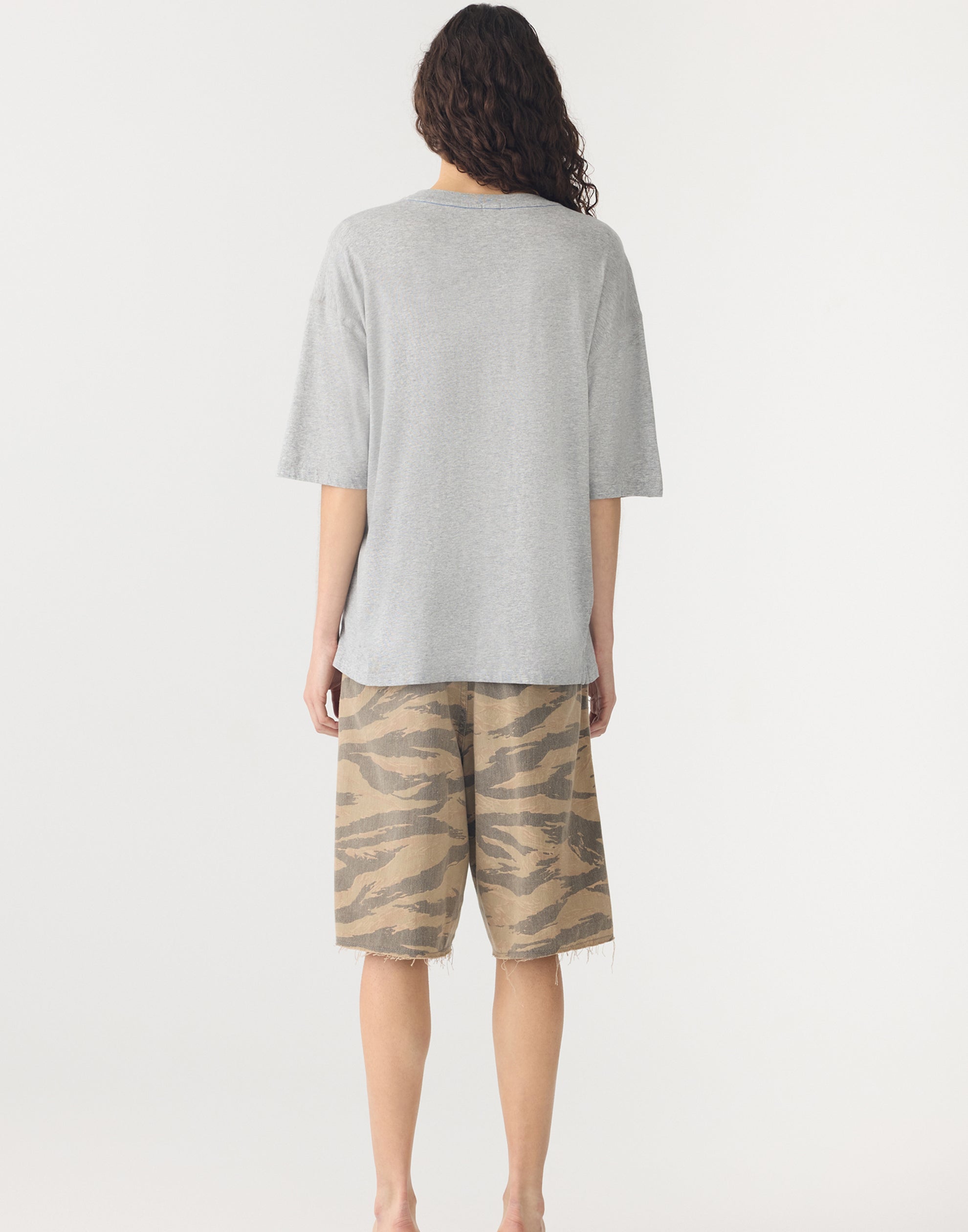 Grey & Cobalt Blue Cotton Slouch Dot T-Shirt