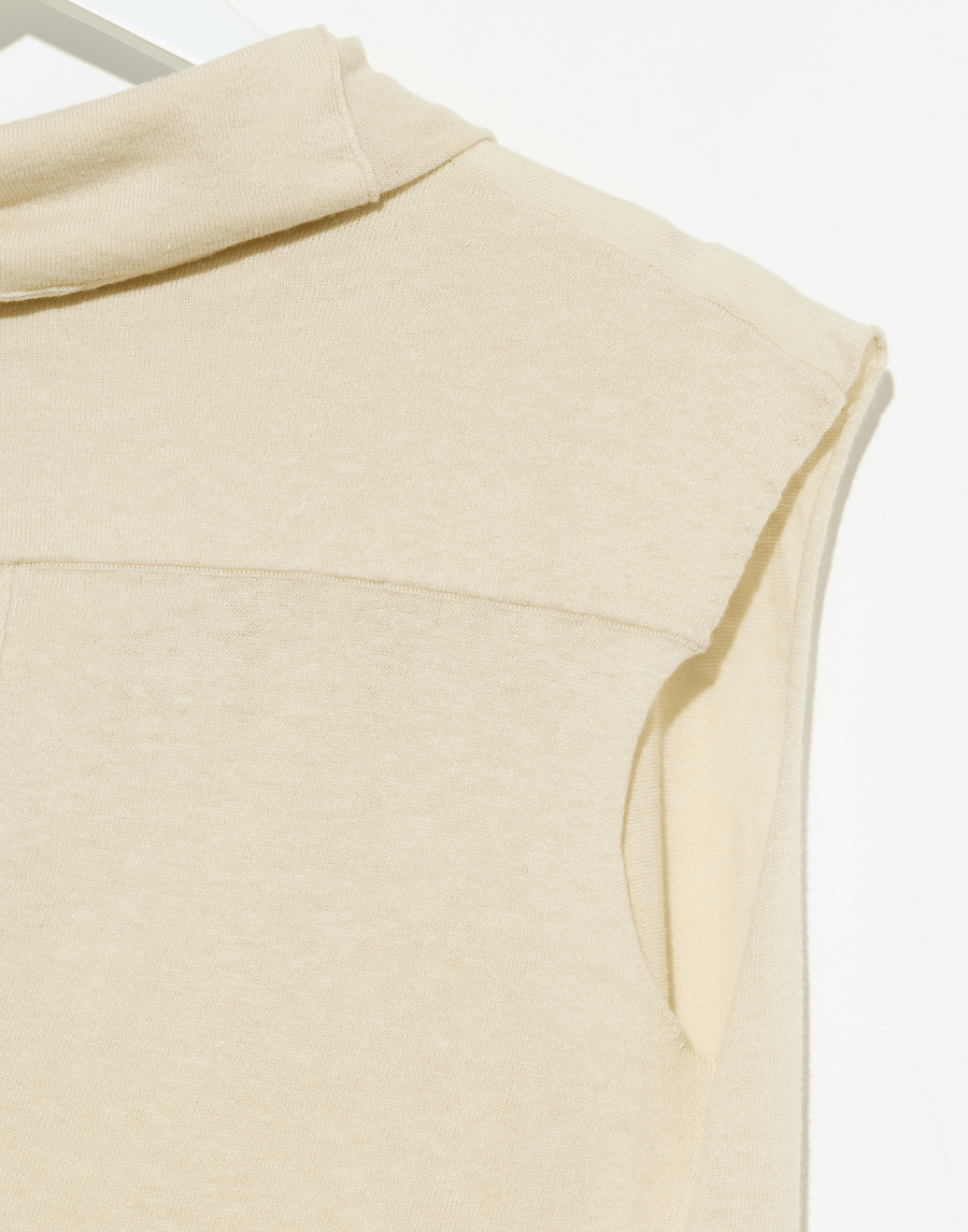Bone Linen & Wool Knitted Top