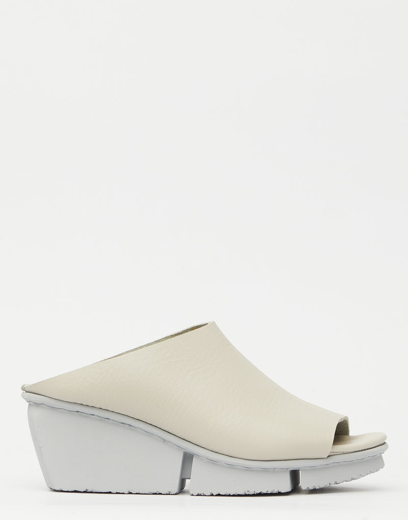 Pearl Grey Leather Solo Wedge Sandals