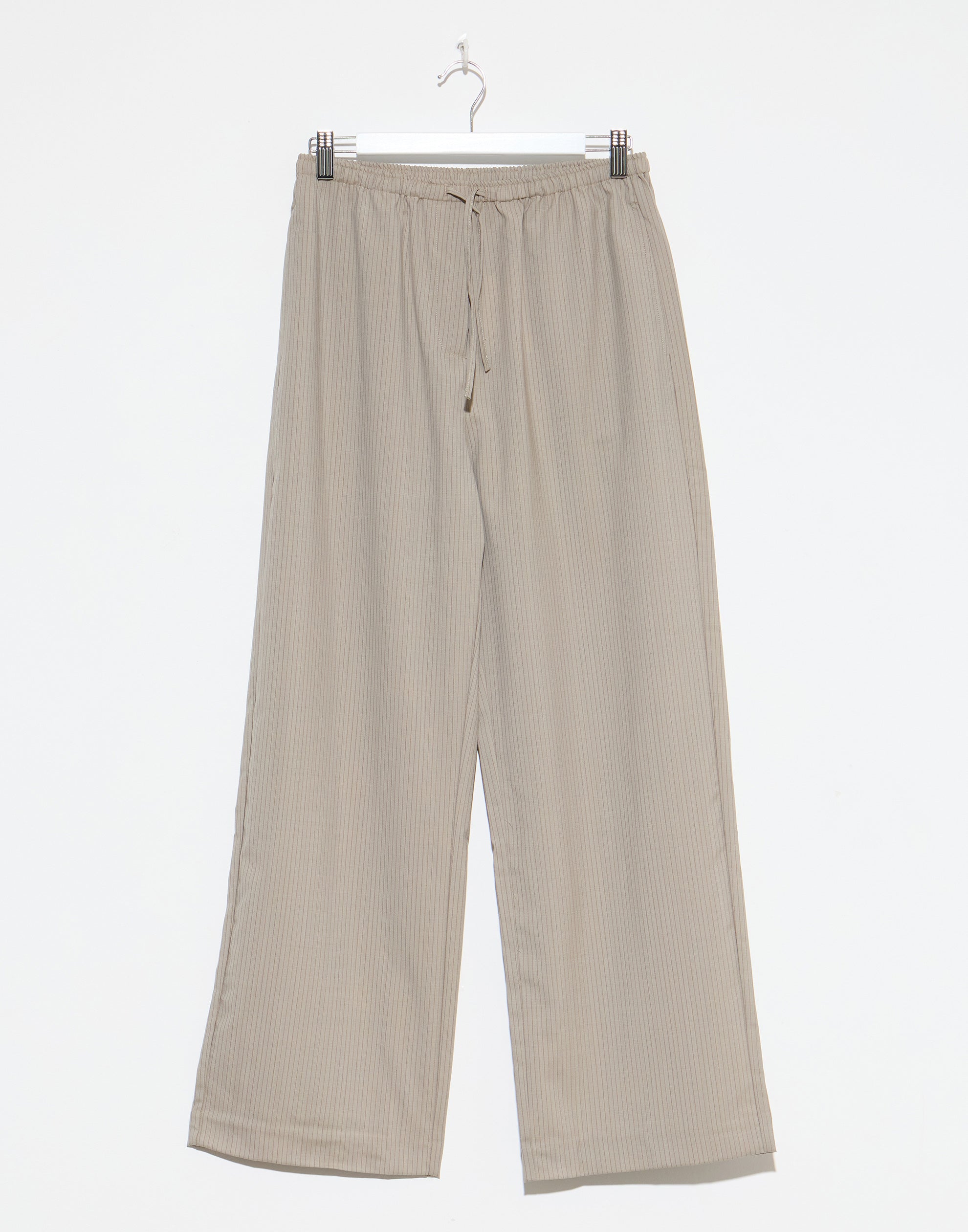 Dove Stripe Wool Low Pocket Pants