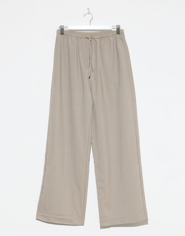 Dove Stripe Wool Low Pocket Pants