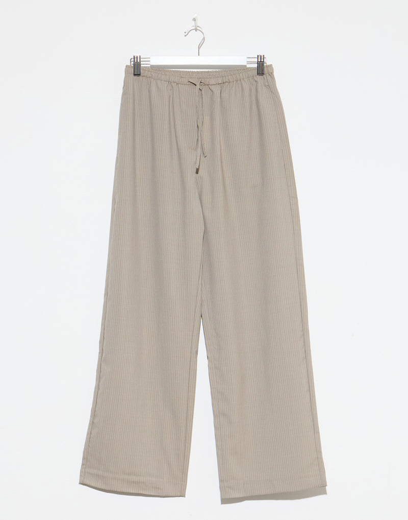 Dove Stripe Wool Low Pocket Pants