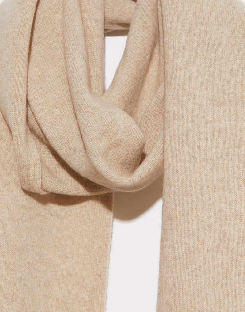 Beige Raw Cashmere Everyday Scarf