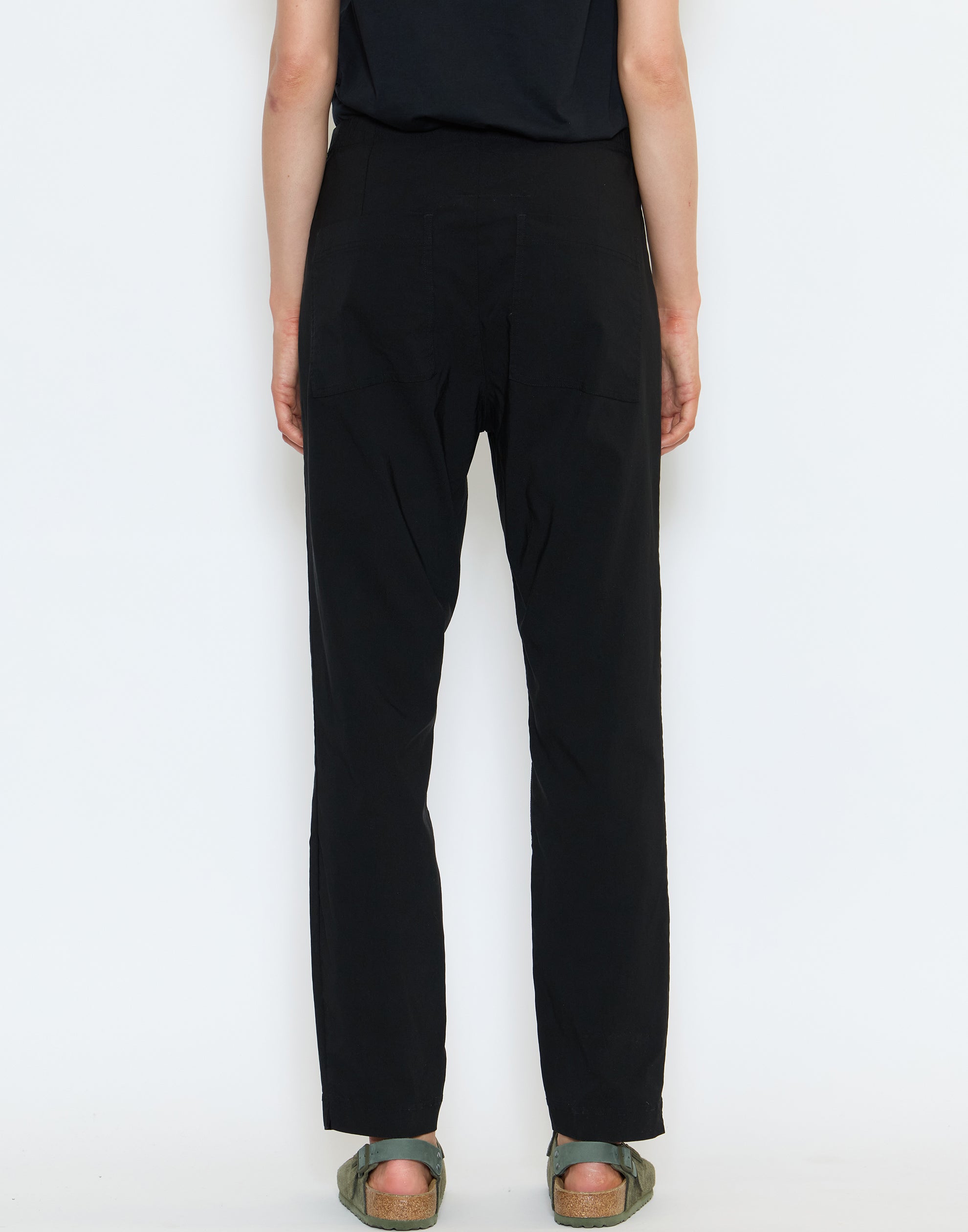 Black Viscose Blend Stretch Pants