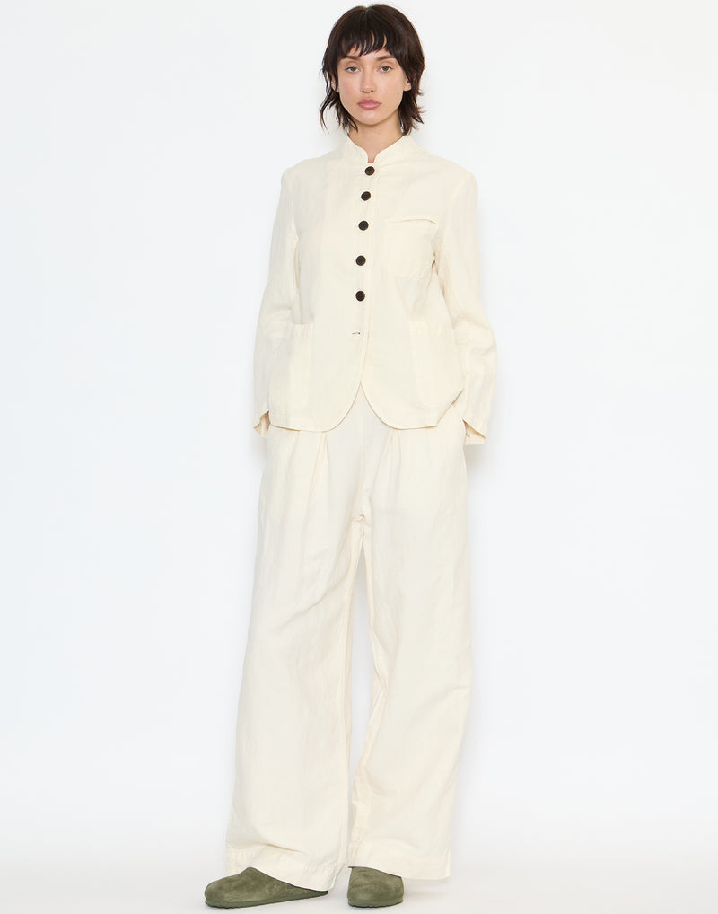 Parchment Cotton & Linen Corrine Trousers