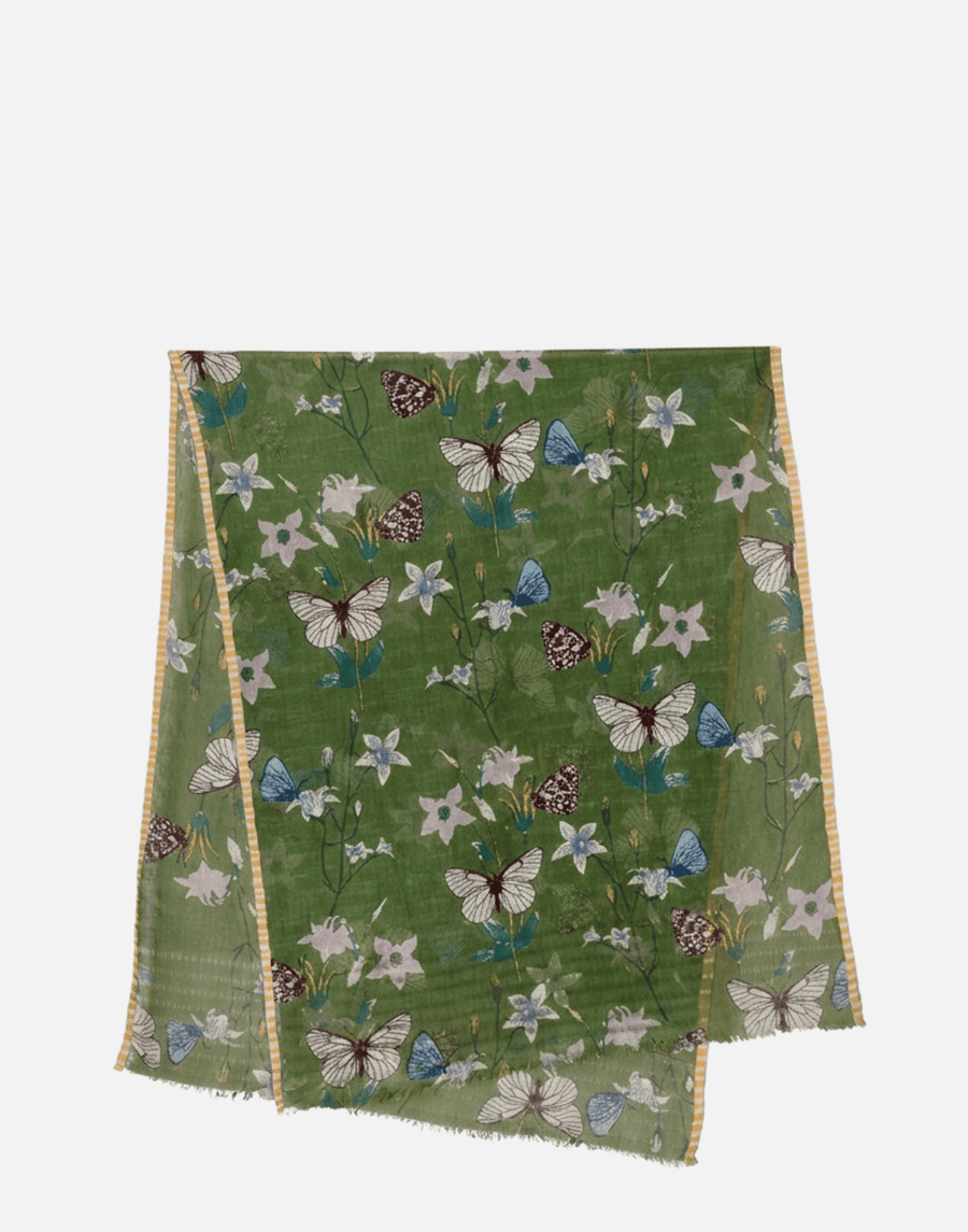 Pine Butterflies Linen & Cotton Scarf