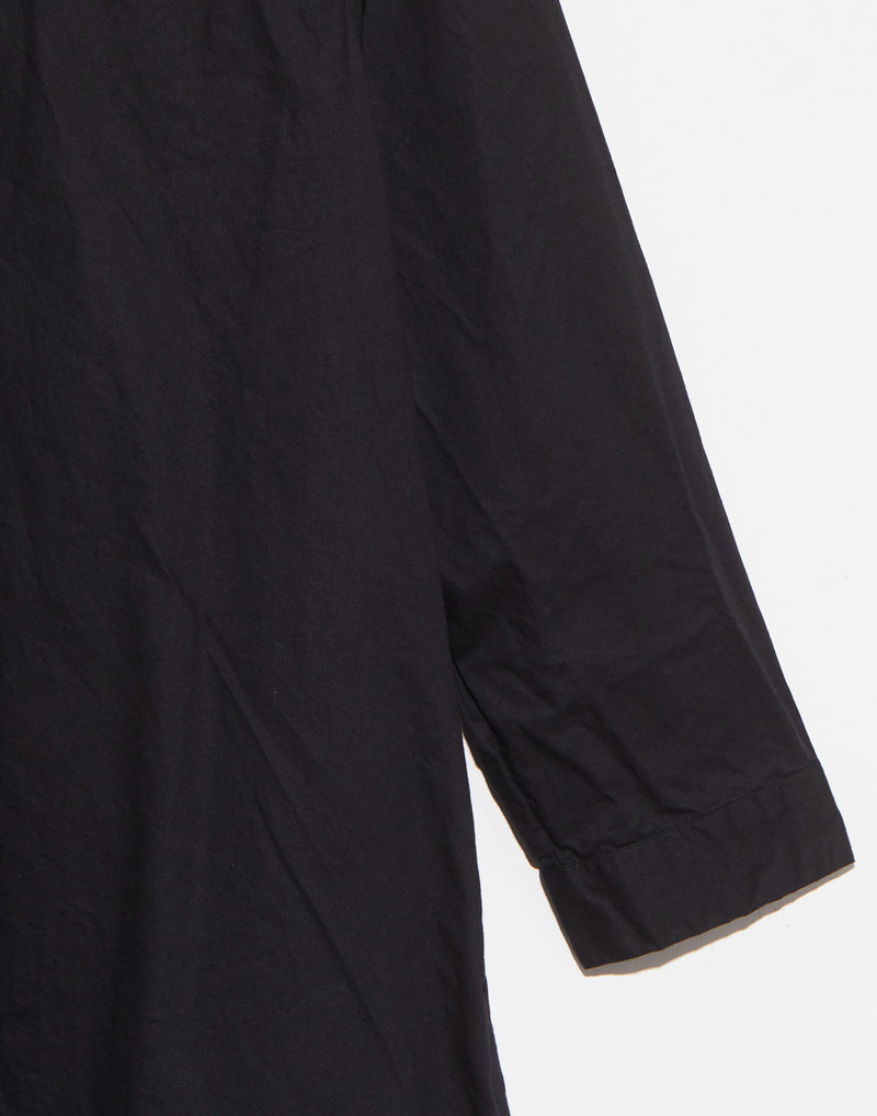 Black Cotton Poplin Shirt Dress