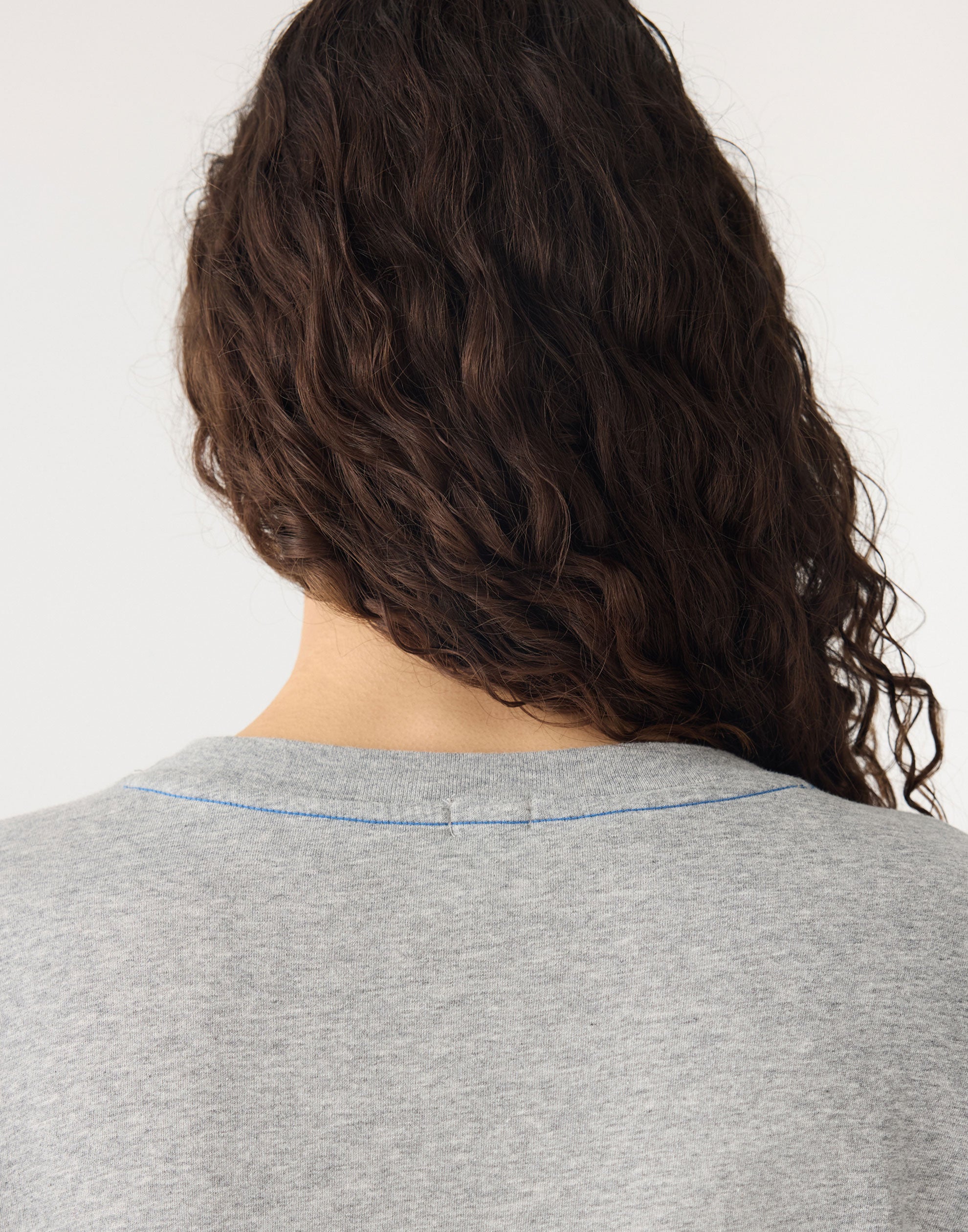 Grey & Cobalt Blue Cotton Slouch Dot T-Shirt