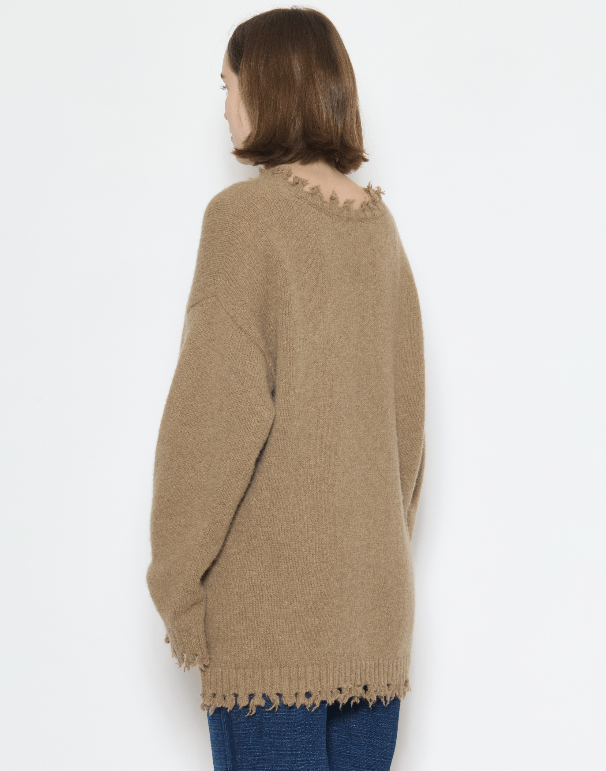 Tobacco Alpaca & Wool Fray Pullover
