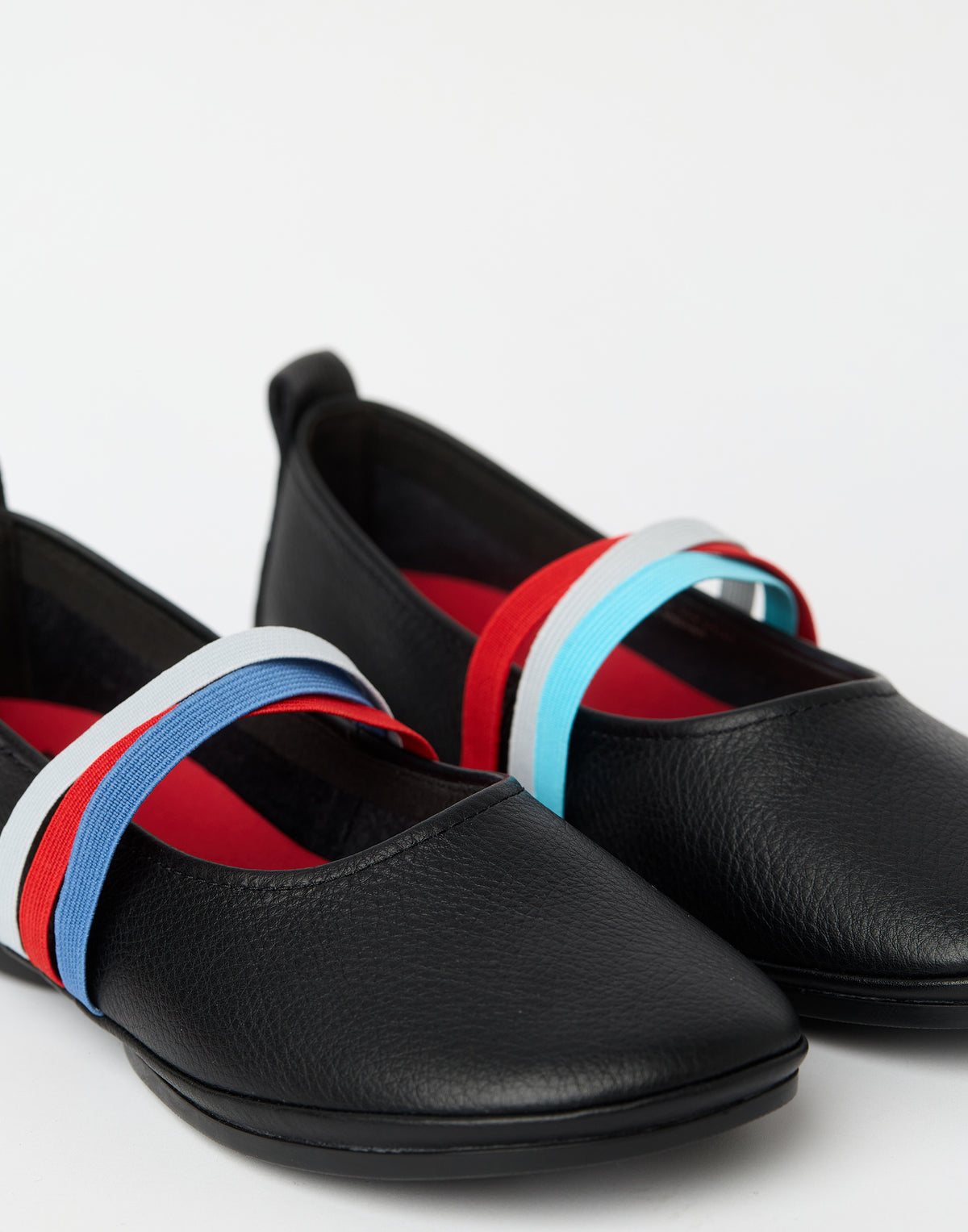 Black Leather ‘Twins’ Ballerinas