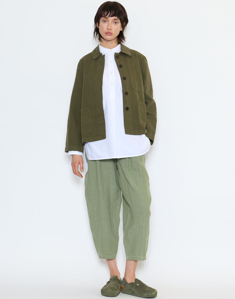 Sap Green Cotton & Linen Jacket