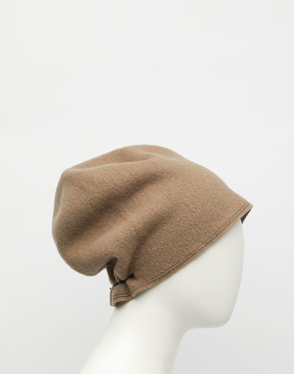 Grey Beige Taiga Long E Wool Beanie