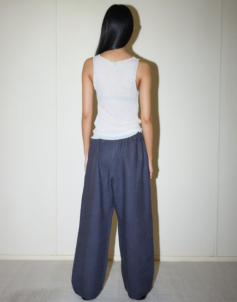 Ink Linen Square Pocket Pants