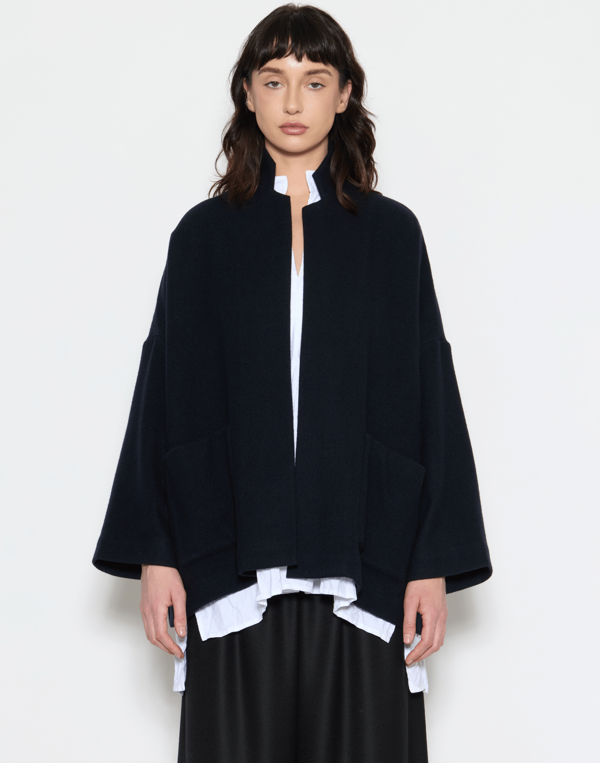 Navy Blue Wool Giacca Gladiolo Jacket