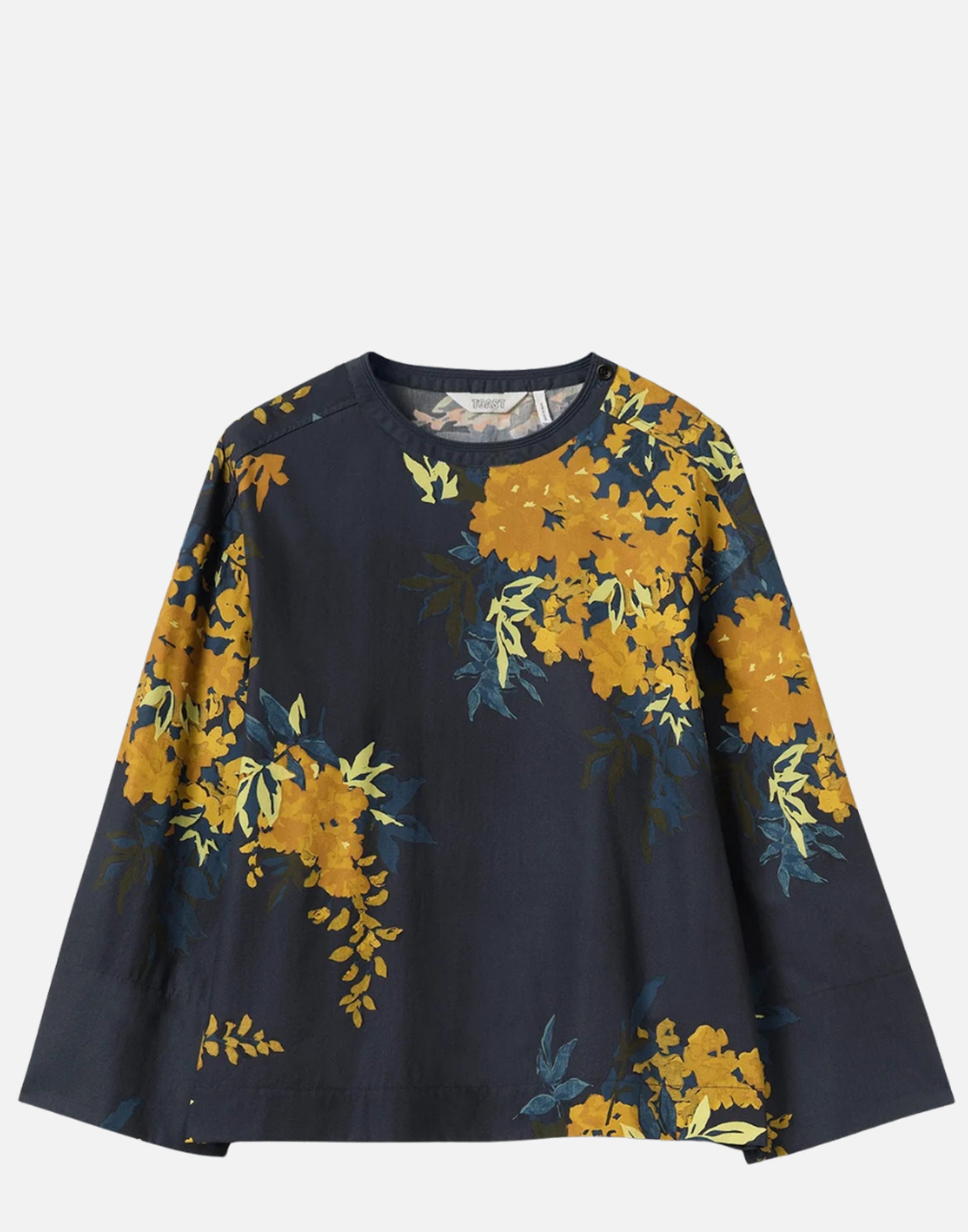 Blue Botanical Print Cotton Top