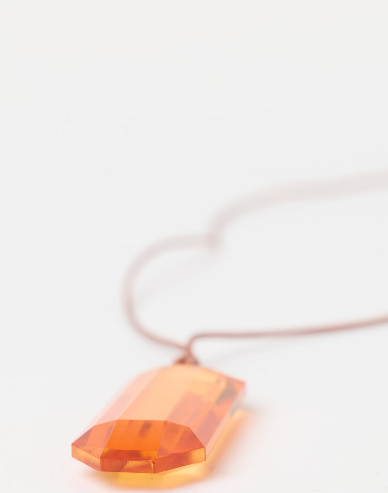 Orange Glass Pendant Necklace