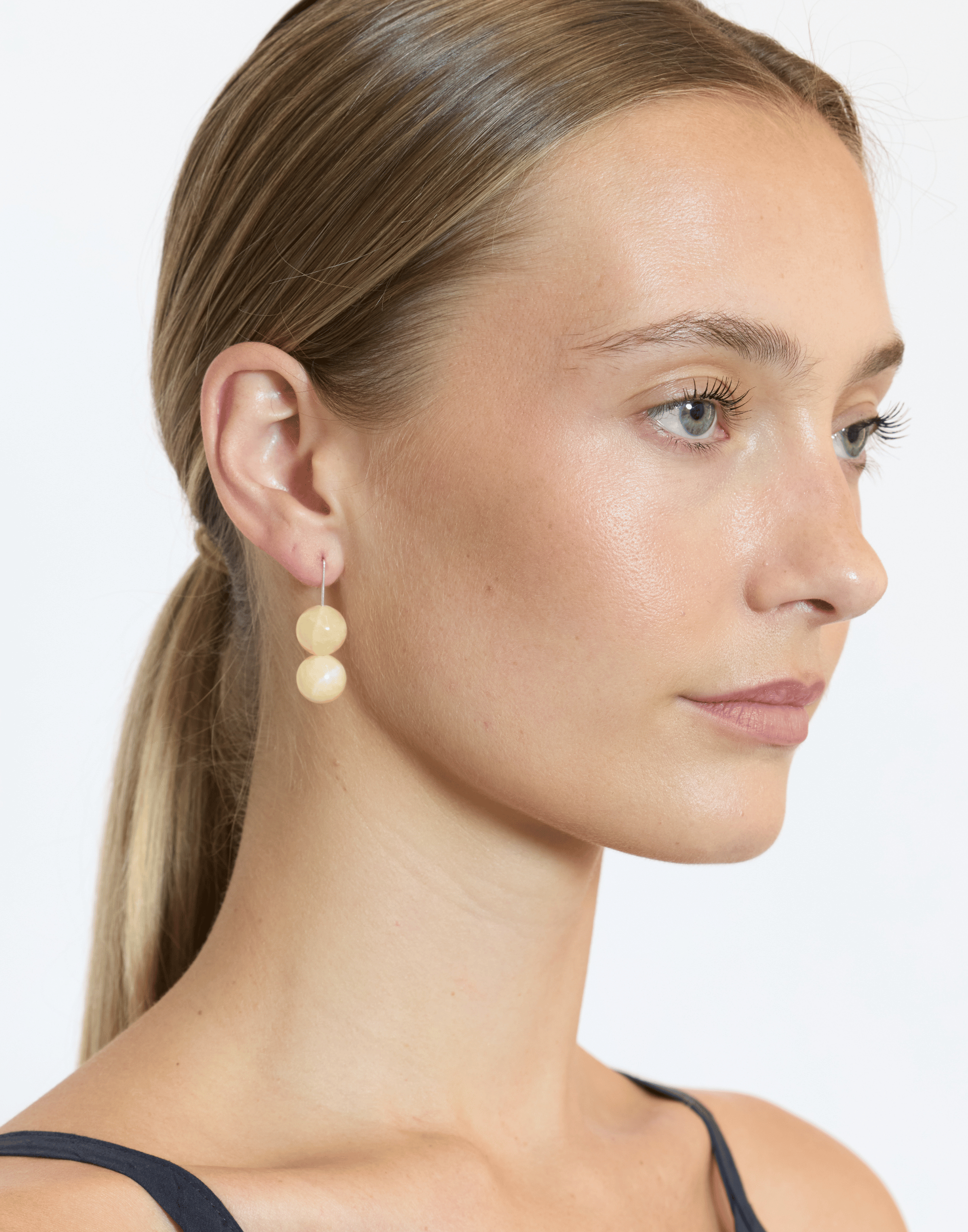 Yellow Calcite & Silver Daphne Earrings