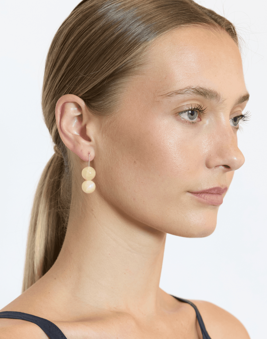 Yellow Calcite & Silver Daphne Earrings