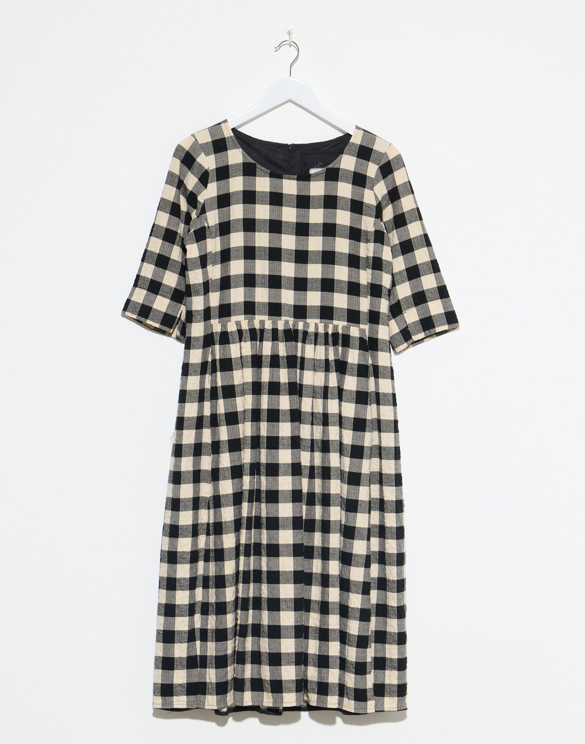Black & White Check Cotton Doris Dress