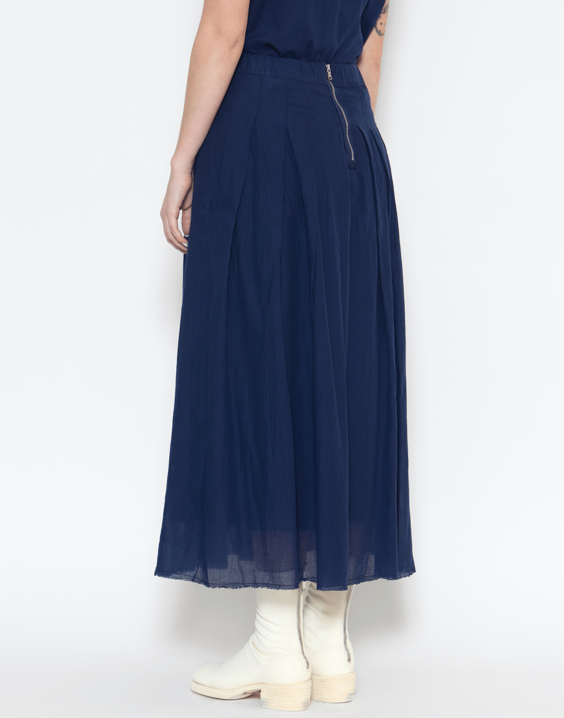 Ink Blue Cotton Voile Joyce Skirt