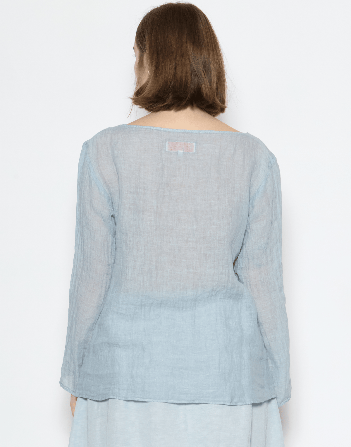 Moonish Blue Linen Voile Yilin Top