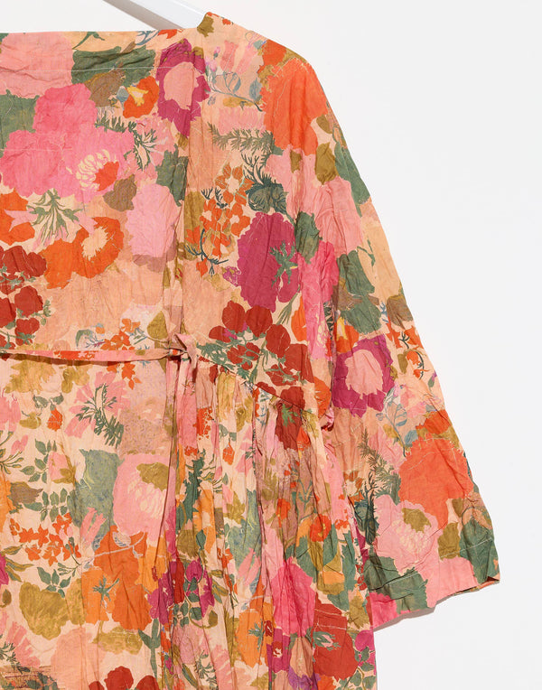 Orange & Pink Floral Cotton Newpride Lavato Dress