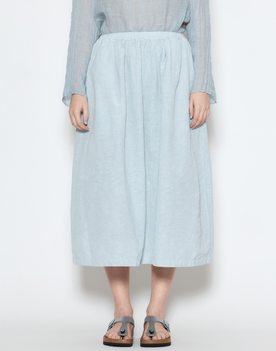 Moonish Blue Linen Viscose Chaka Skirt