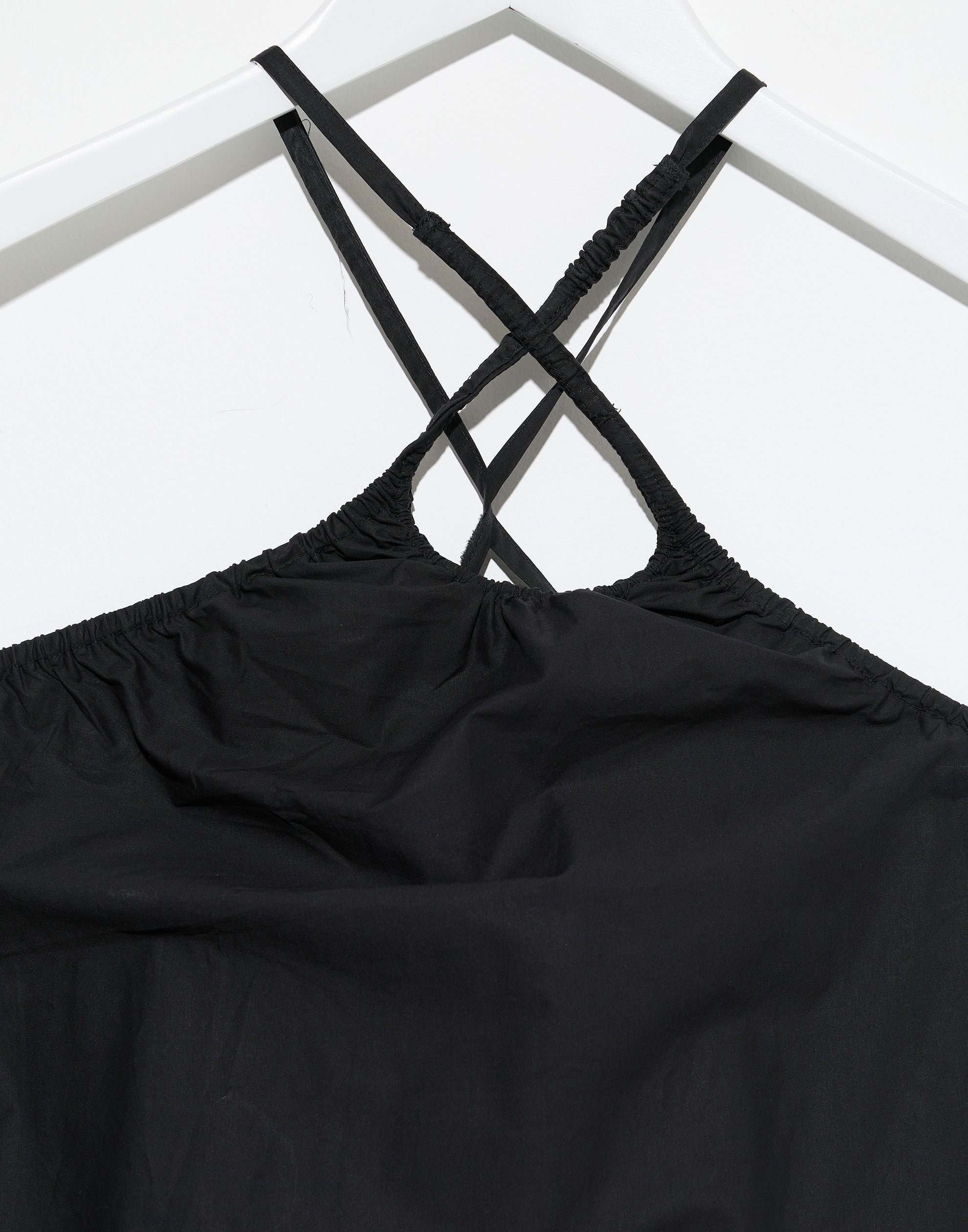 Black Cotton Key Hole Midi Dress