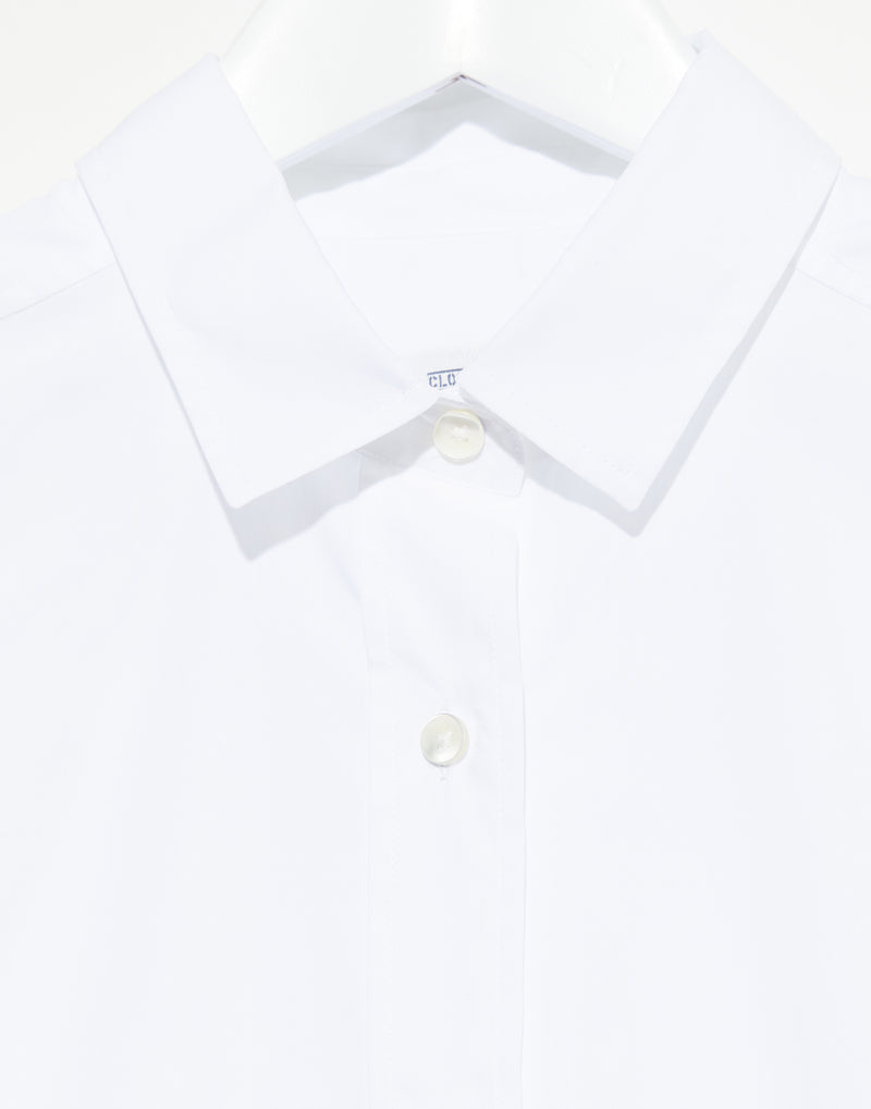 White Cotton Poplin Oversized Shirt