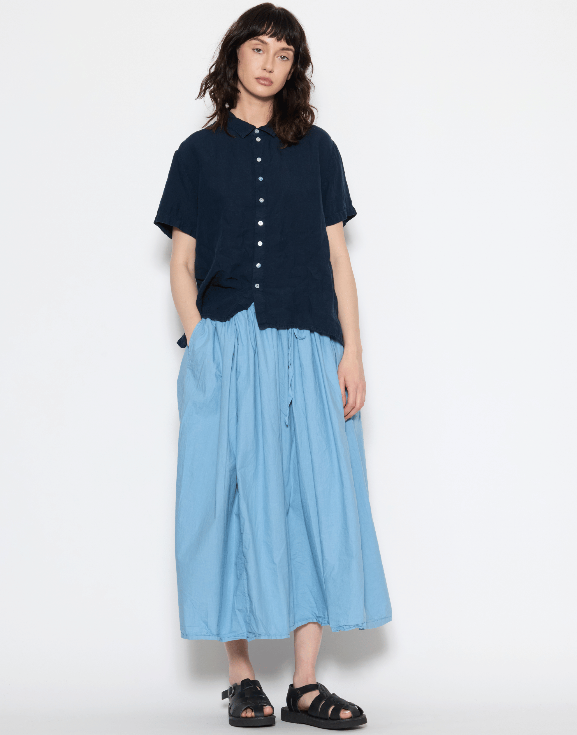 Washed Denim Cotton Ulla Skirt