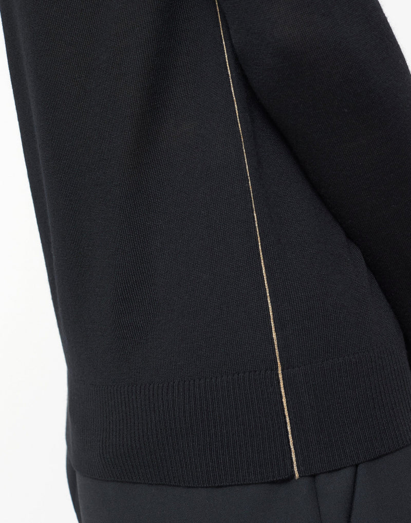 Black Fine Knit Wool Pullover