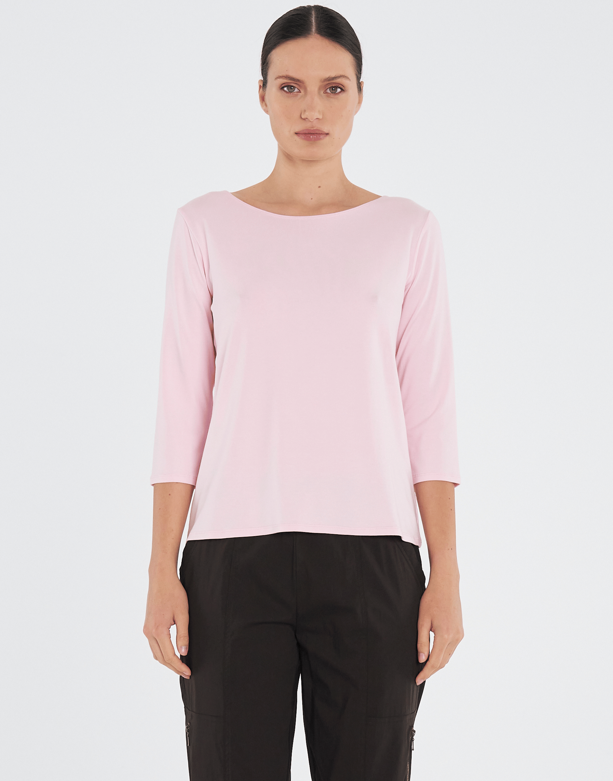 Rosebud Viscose Blend Relaxed Boat Neck Top