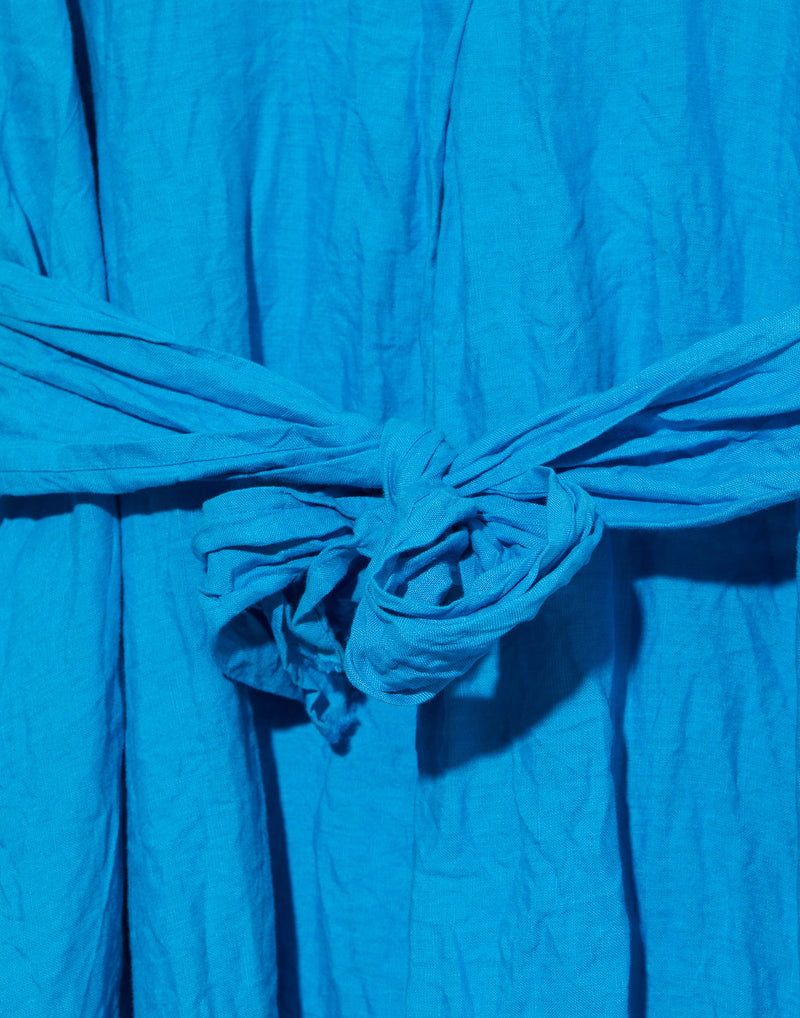Turquoise Linen Rossella Lungo Dress