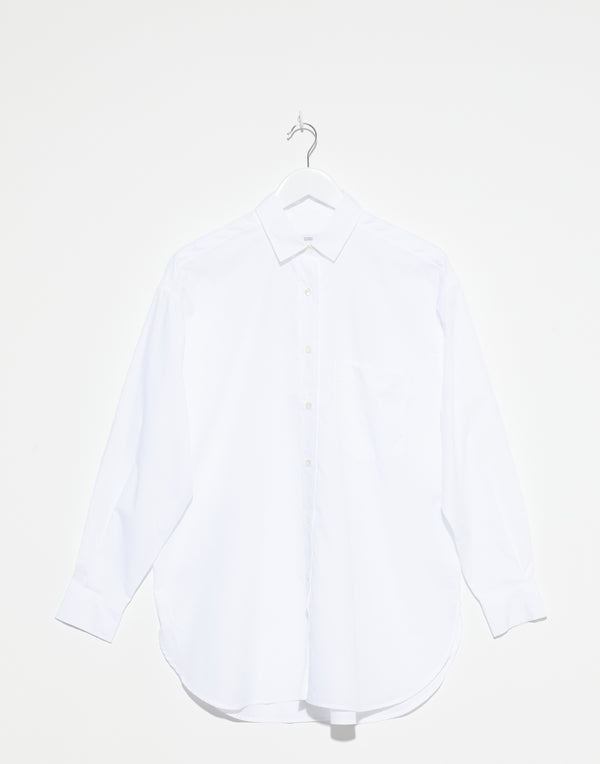 White Cotton Poplin Oversized Shirt