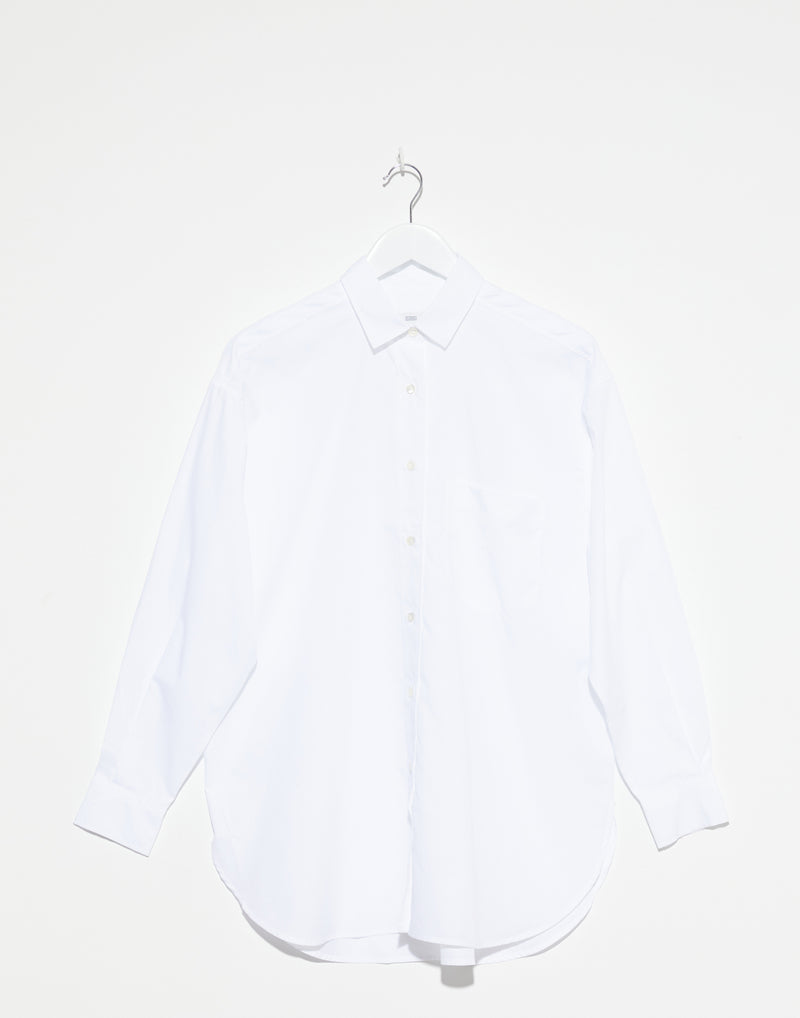 White Cotton Poplin Oversized Shirt