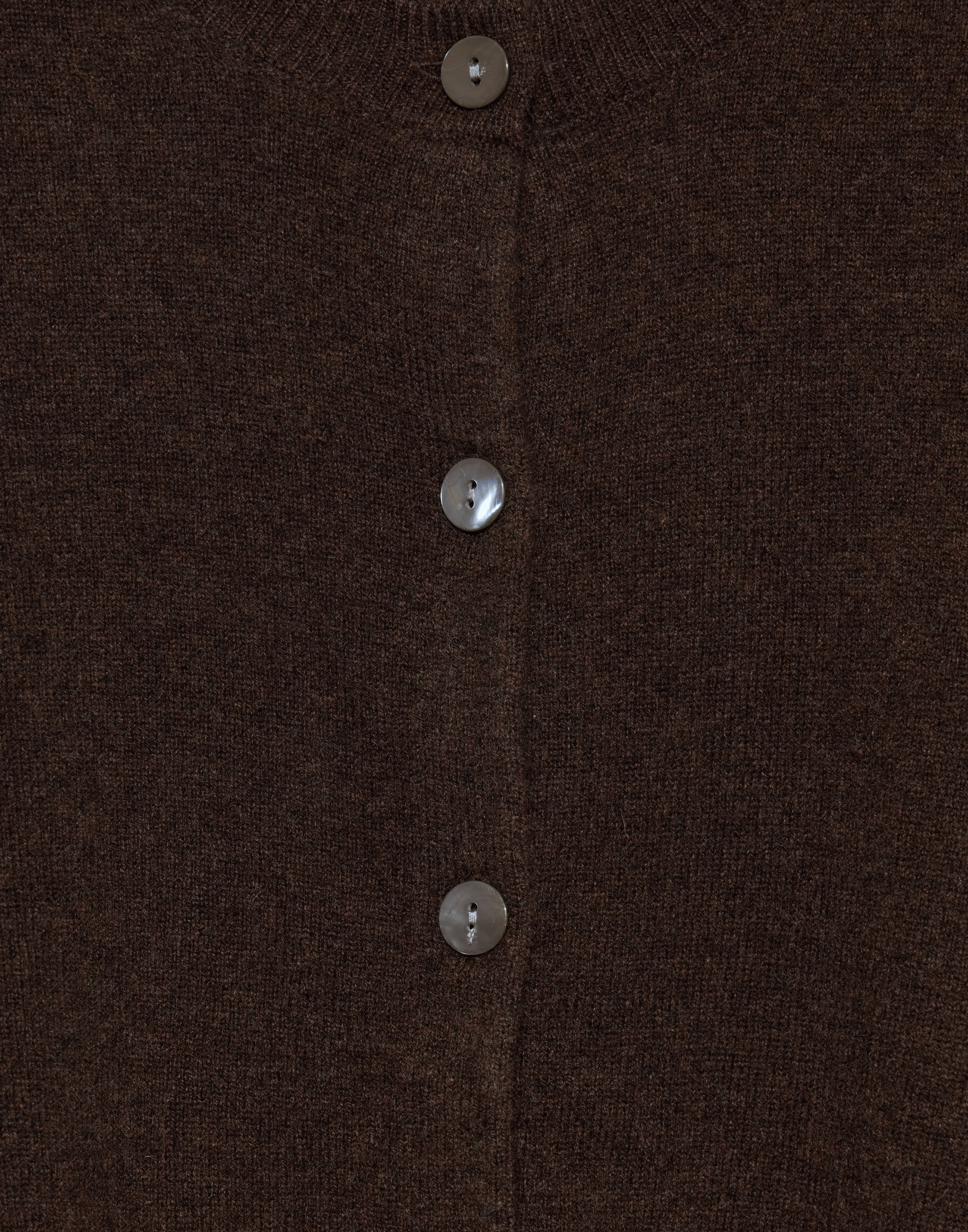 Chocolate Cashmere Crew Neck Cardigan