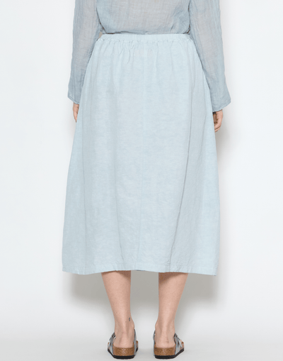 Moonish Blue Linen Viscose Chaka Skirt