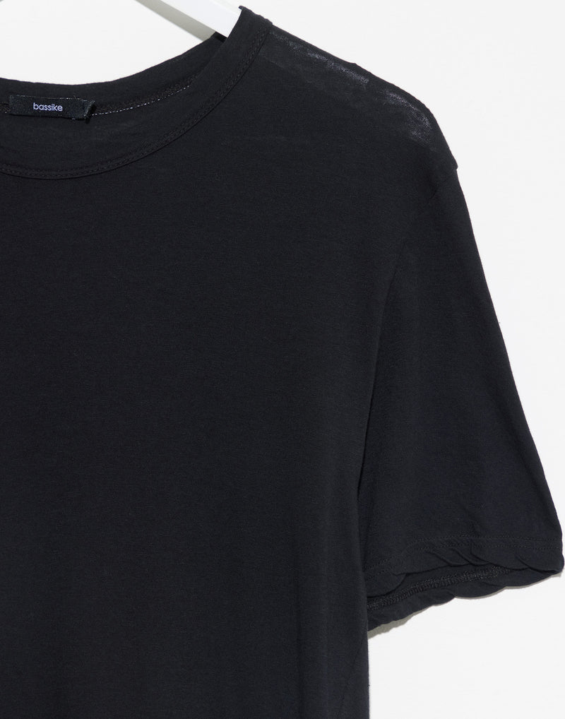 Black Cotton Contrast T-Shirt Dress