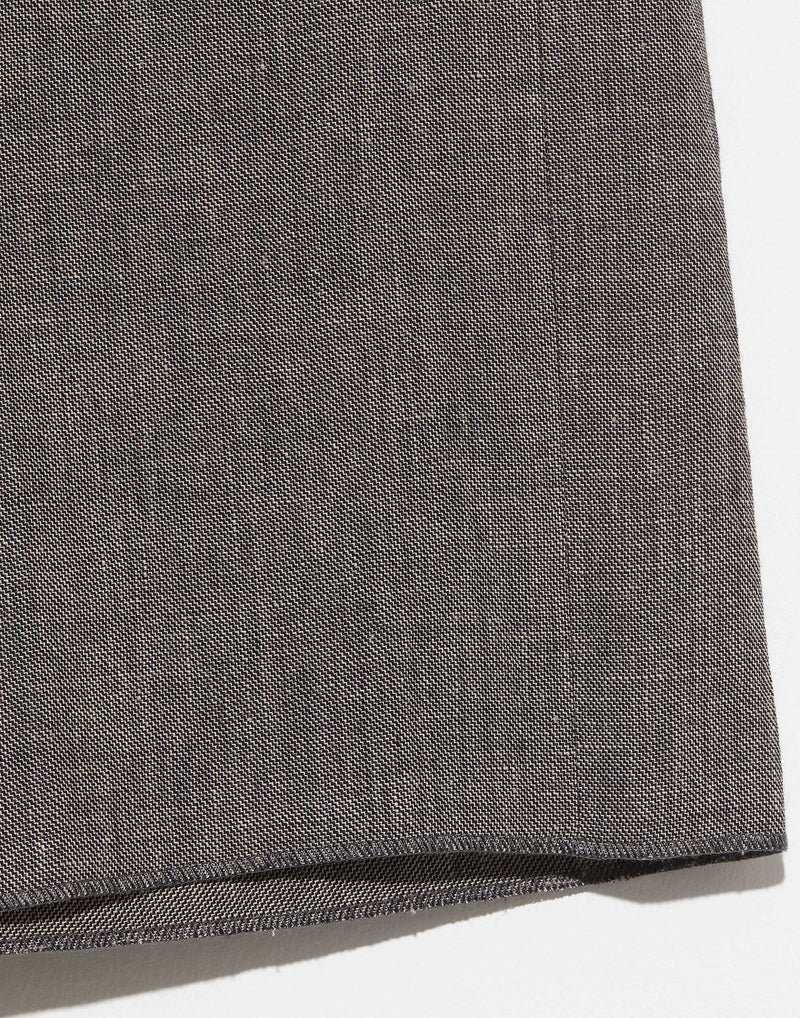 Grey Wool & Linen Wide Leg Farmer Pants